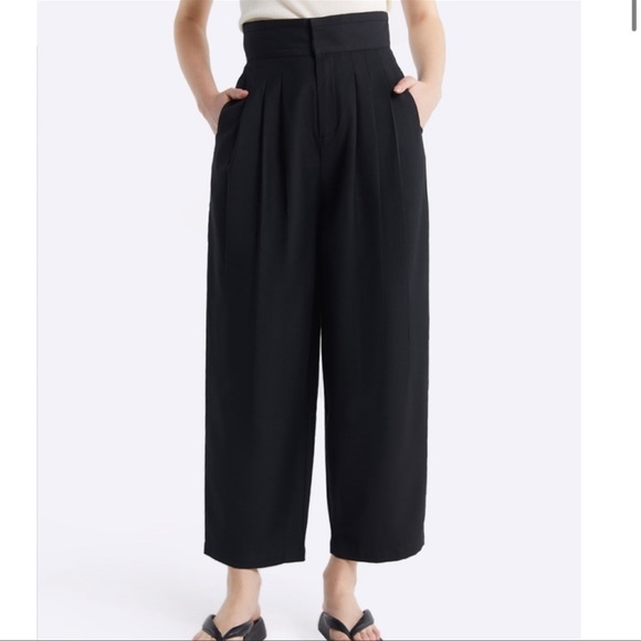 Lattlelier black high waisted pleated pants size xl - Picture 13 of 14